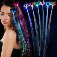 Led Fiber Optik Işıklı Kelebek Saç Klipsi 1 Adet 