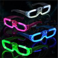 LED Işıklı Glow Pilli Parti Gözlüğü - Glow Efektli 6 Adet 5 Renk