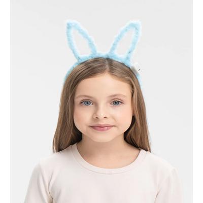 Led Işıklı Peluş Pofuduk Tavşan Kulak Tavşan Taç Bebek Mavisi 17X23 cm