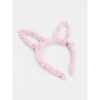 Led Işıklı Peluş Pofuduk Tavşan Kulak Tavşan Taç Pembe 17X23 cm