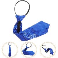 Mavi Renk Pul Payetli Işıltılı Parti Kravatı 33 cm