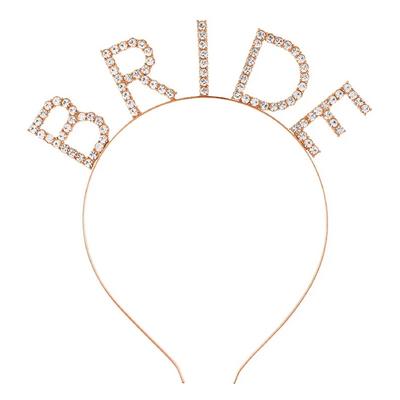 Bekarlığa Veda Mega Boy Kristal Taşlı Rose Gold Bride Taç Gelin Tacı 20X21 cm