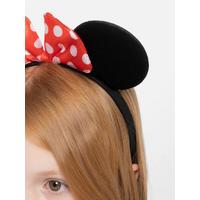 Kırmızı Fiyonklu Minnie Mouse Taç Fare Tacı Kafa Bandı