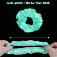 Mint Yeşili Renk Led Işıklı Lastikli Saç Tokası - 3 Modlu Festival & Parti Saç Tokası