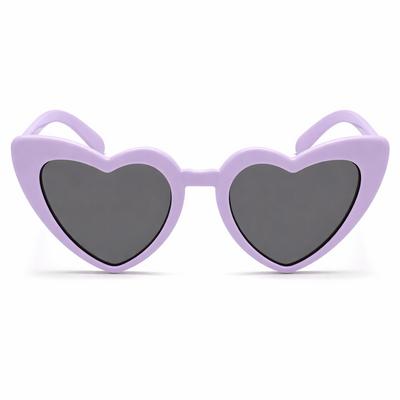 Mor Lila Retro Kalp Gözlük – 80’ler 90’lar Stil Parti Gözlüğü