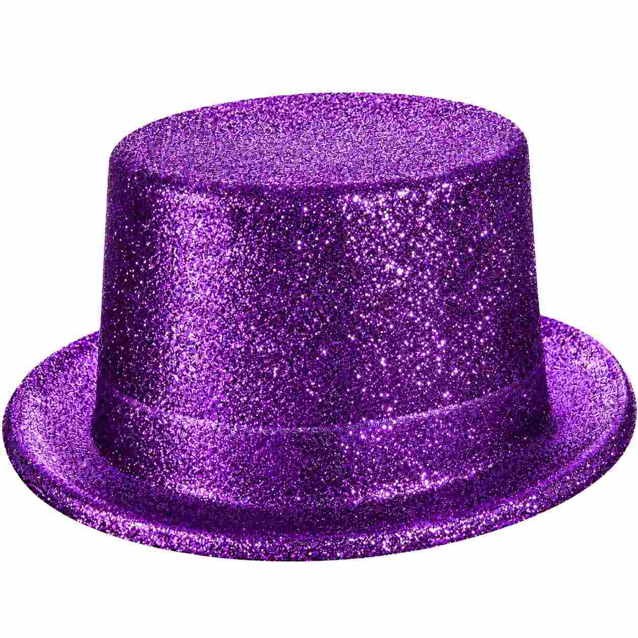 Mor Simli Glitter Silindir Parti Şapkası