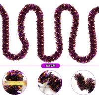 Mor Turuncu Renk 4 cm Genişlik Garland Çift Renk Sim Süs 180 cm