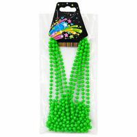 Neon Yeşil Boncuk Kolye 80 cm – Retro 80’ler 90’lar Parti Aksesuarı