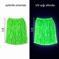 Neon Yeşil Hawaii Parti Eteği 40 cm