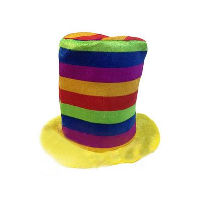 Rengarenk Çizgili Kumaş Palyaço Parti Şapkası 