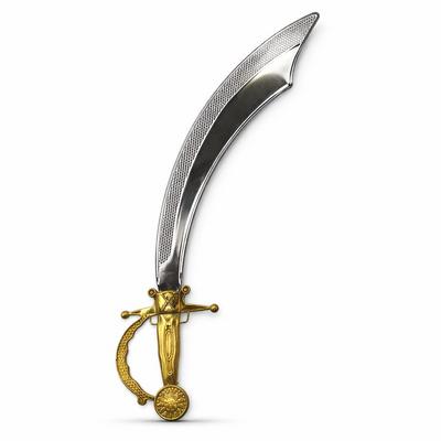 Parlak Metal Görünümlü Plastik Korsan Kılıcı 45 cm