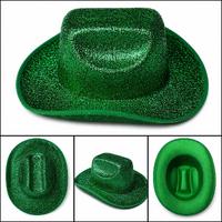 Parlak Yeşil Kovboy Şapka Kadın Erkek Parti Disco Festival Şapkası