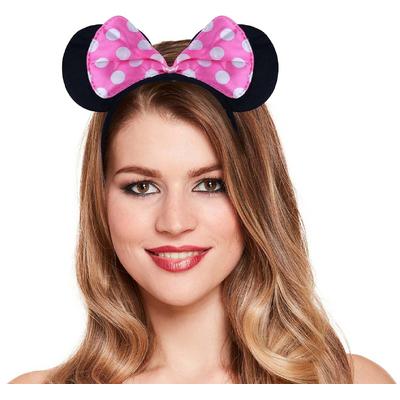 Pembe Fiyonklu Minnie Mouse Tacı Mini Kulak 