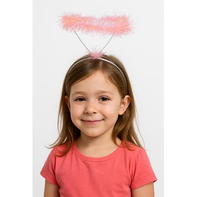 Pembe Metalize Melek Hare Taç Çocuk Yetişkin Uyumlu
