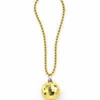 Retro Disko Topu Şekilli 80'ler 90'lar Altın Renk Plastik Kolye