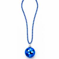 Retro Disko Topu Şekilli 80'ler 90'lar Mavi Renk Plastik Kolye