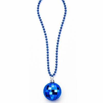 Retro Disko Topu Şekilli 80'ler 90'lar Mavi Renk Plastik Kolye