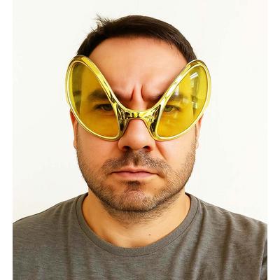 Retro Gözlük - 80 li 90 lı Yıllar Parti Gözlüğü Gold Renk 8x13 cm