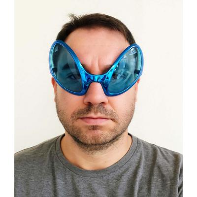 Retro Gözlük - 80 li 90 lı Yıllar Parti Gözlüğü Mavi Renk 8x13 cm