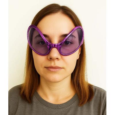 Retro Gözlük - 80 li 90 lı Yıllar Parti Gözlüğü Mor Renk 8x13 cm