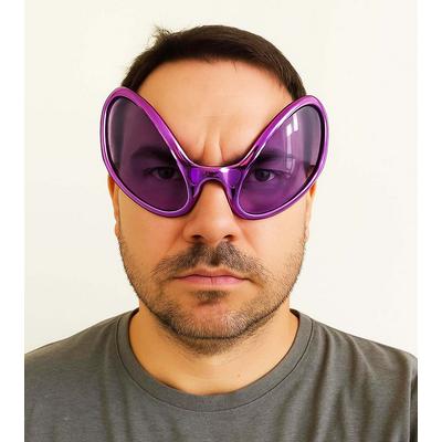 Retro Gözlük - 80 li 90 lı Yıllar Parti Gözlüğü Mor Renk 8x13 cm