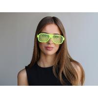 Retro Neon Fosforlu Panjur Gözlük 12 Adet – 80’ler 90’lar Parti Stili