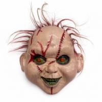 Saçlı Çaki Korku Maskesi – Gerçekçi Dikişli ve Detaylı Maske