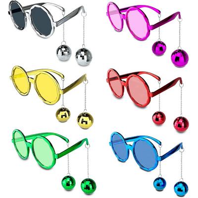 Sallanan Disko Top Küpeli Gözlük Retro Hawaii 5 Renk 6 Adet