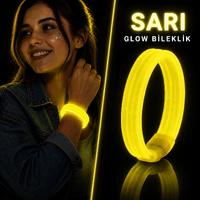 Sarı Kalın Glow Bileklik – Kırılarak Yanan Parti ve Festival Bilekliği