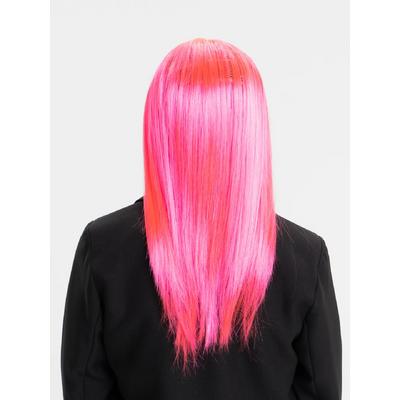 Şeker Pembesi Koyu Pembe Renk Uzun Düz Parti Peruğu 