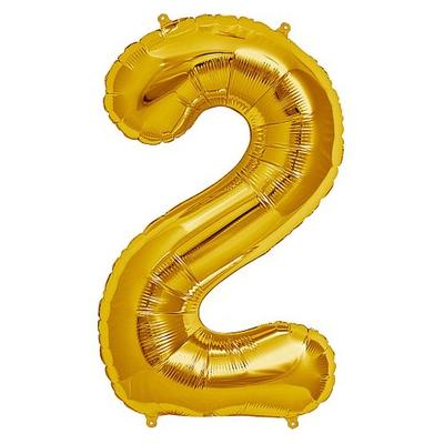 Şekilli Supershape Gold Rakam Folyo Balon 2 Numara