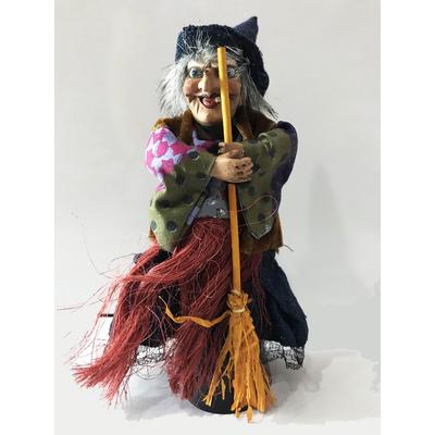 Sensörlü Sesli Işıklı Ayakta Duran Mavi Elbiseli Cadı 25 cm