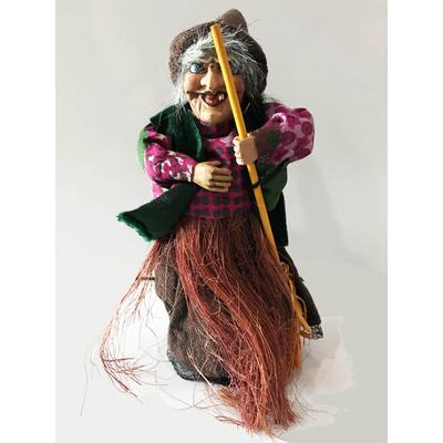 Sensörlü Sesli Işıklı Ayakta Duran Pembe Elbiseli Cadı 25 cm