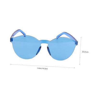 Sert Mika Oval Şekilli Çerçevesiz Mavi Gözlük Retro Parti 5x14 cm