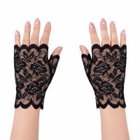 Siyah Dantel Parmaksız Kısa Eldiven