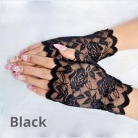 Siyah Dantel Parmaksız Kısa Eldiven