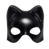 Siyah Deri Görünümlü Kedi Maskesi – Cosplay & Maskeli Balo