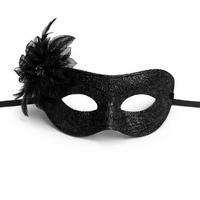 Siyah Simli Tüylü Balo Maskesi – Kadın Parti & Maskeli Balo Maskesi