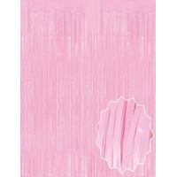 Soft Pembe Püsküllü Kapı Perdesi - Parti, Baby Shower, Cinsiyet Partisi 1x2 m