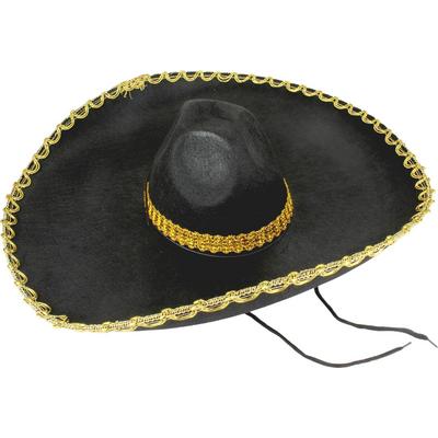 Sombrero Meksika Şapkası Mariachi Altın Şeritli Yetişkin Boy 