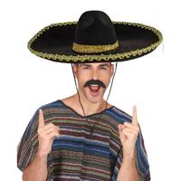 Sombrero Meksika Şapkası Mariachi Altın Şeritli Yetişkin Boy 