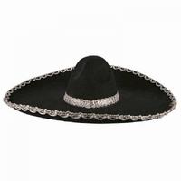 Sombrero Meksika Şapkası Mariachi Gümüş Şeritli Yetişkin Boy 