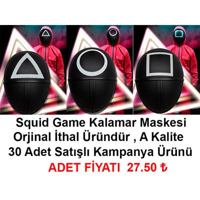Squid Game Maskesi 3 Model Toplam 30 Adet İthal Orjinal A Kalite Maske - Kampanya Ürünü