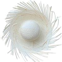 Tropikal Parti Beyaz Hasır Hawaii Şapkası 13x36 cm