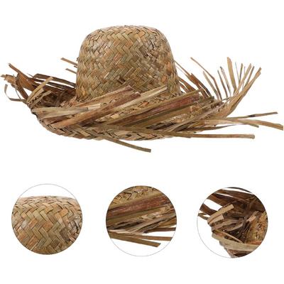 Tropikal Parti Naturel Hasır Hawaii Şapkası 13x36 cm