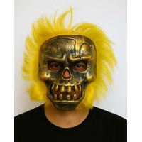 Wild Skull - Bakır Kafatası Sarı Saçlı İskelet Maske