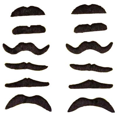 Yapışkanlı Takma Bıyık 6 Model 12 Adet Set