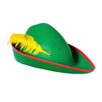 Yeşil Renk Robin Hood Şapkası Sarı Tüylü