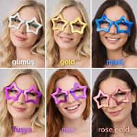 Yıldız Parti Gözlüğü 12'li Set – 6 Renk ( Camsız )