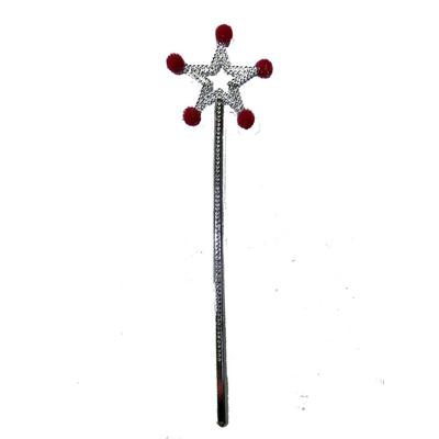 Yıldız Peri Asası Sihirli Değnek Kırmızı Ponponlu